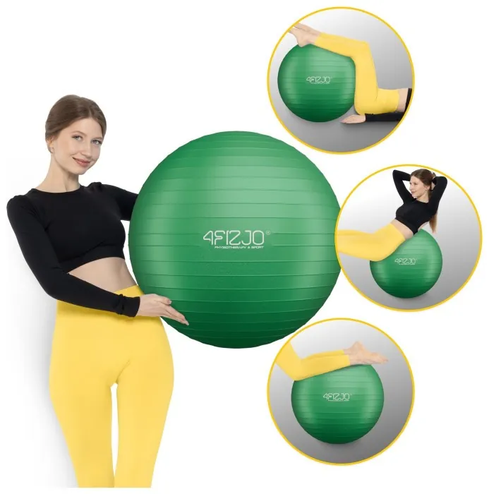 М'яч для фітнесу (фітбол) 4FIZJO 75 см Anti-Burst Green (P-5907222931189)