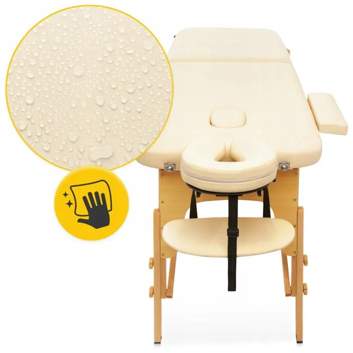 Массажный стол складной 4FIZJO Massage Table Wood W60 Beige (P-5907739318350)