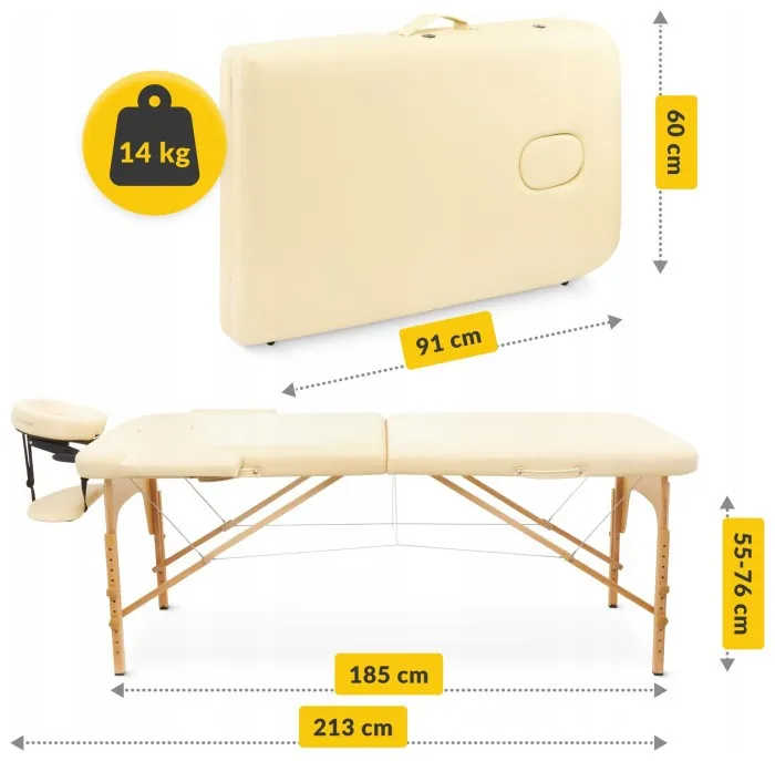 Массажный стол складной 4FIZJO Massage Table Wood W60 Beige (P-5907739318350)