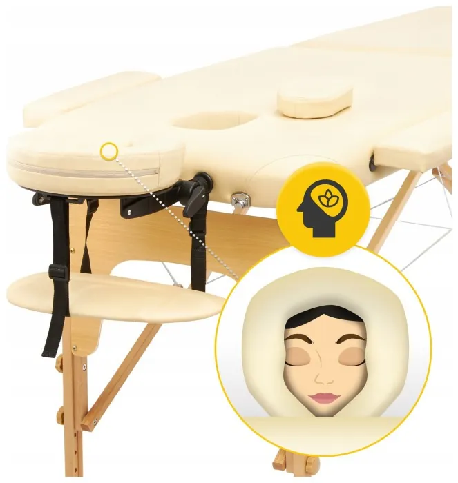 Массажный стол складной 4FIZJO Massage Table Wood W60 Beige (P-5907739318350)