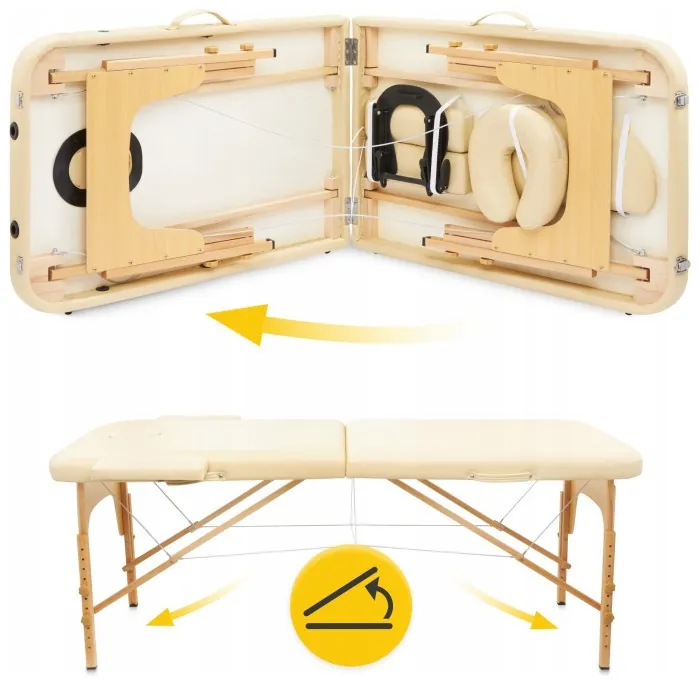 Массажный стол складной 4FIZJO Massage Table Wood W60 Beige (P-5907739318350)