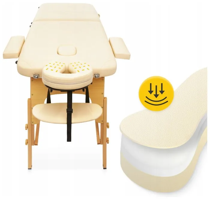 Массажный стол складной 4FIZJO Massage Table Wood W60 Beige (P-5907739318350)