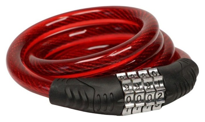 Замок тросовий кодовий VLT PJ-098 1000мм *12мм червоний AM (брендоване пакування), укр, укр