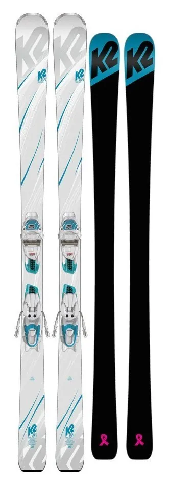 Лижі гірські комплект K2 TRUE LUV+ER3 10 COMPACT QUIKCLIK 153см White/turquoise/black (10C0405.243.1+10C1011.143.2) (153 см black, turquoise, white)