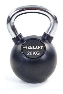 Гиря гумова з хромованою ручкою 28кг ТА-5162-28