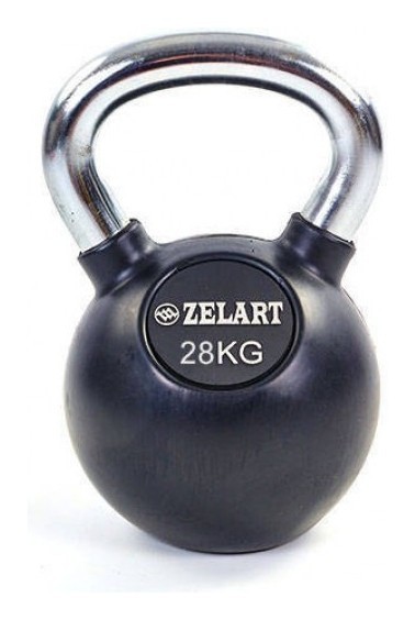 Гиря гумова з хромованою ручкою 28кг ТА-5162-28