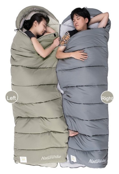 Спальный мешок с капюшоном с обычным мешком для хранения Naturehike M300 CNK2350WS023, серый, левый