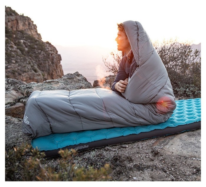 Спальный мешок с капюшоном с обычным мешком для хранения Naturehike M300 CNK2350WS023, серый, левый