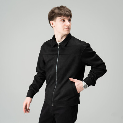 Куртка жіноча Slavni класична пряма чорна, Куртка Slavni Bluff замшева чорна