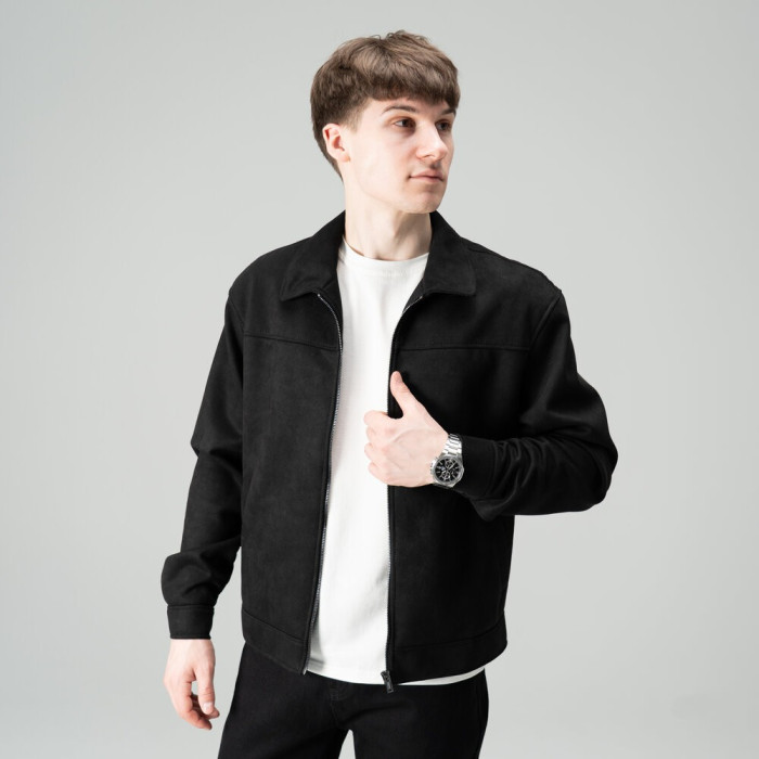 Куртка жіноча Slavni класична пряма чорна, Куртка Slavni Bluff замшева чорна, укр, укр