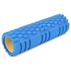Ролер для занять йогою та пілатесом Zelart Grid Combi Roller FI-6675 (d-14см, l-45см), синій