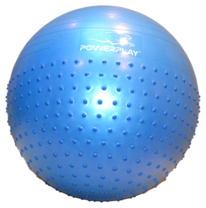 М'яч для фітнесу (фітбол) напівмассажний PowerPlay 4003 Ø65 cm Gymball Синій + помпа