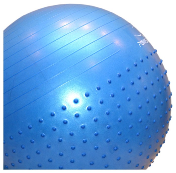 М'яч для фітнесу (фітбол) напівмассажний PowerPlay 4003 Ø65 cm Gymball Синій + помпа