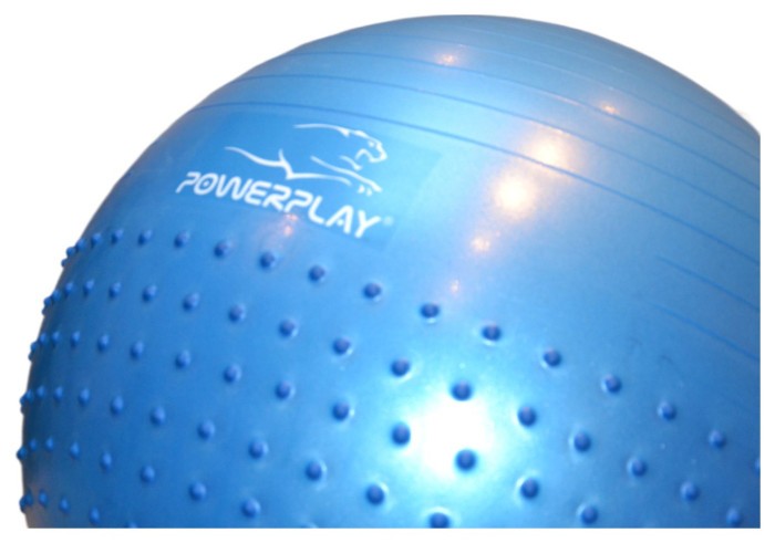 М'яч для фітнесу (фітбол) напівмассажний PowerPlay 4003 Ø65 cm Gymball Синій + помпа