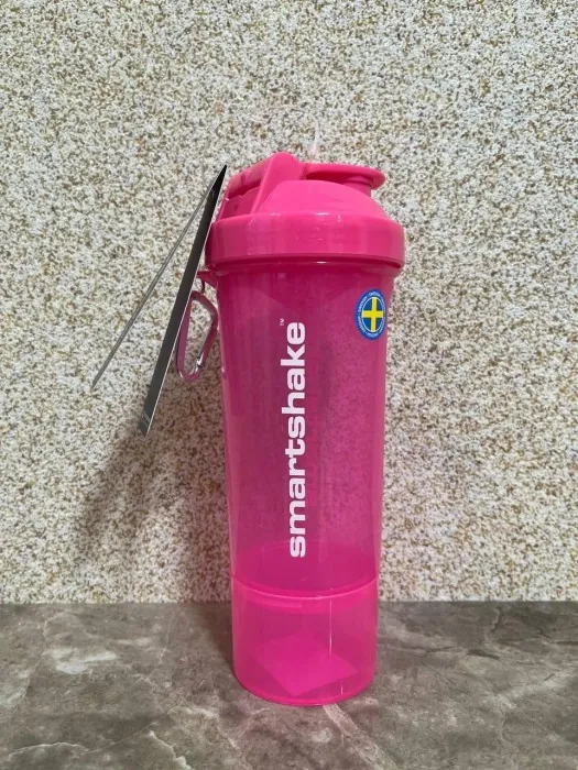 Шейкер спортивний SmartShake Slim 500ml Neon Pink