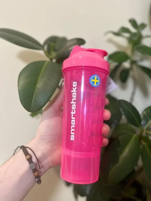 Шейкер спортивний SmartShake Slim 500ml Neon Pink