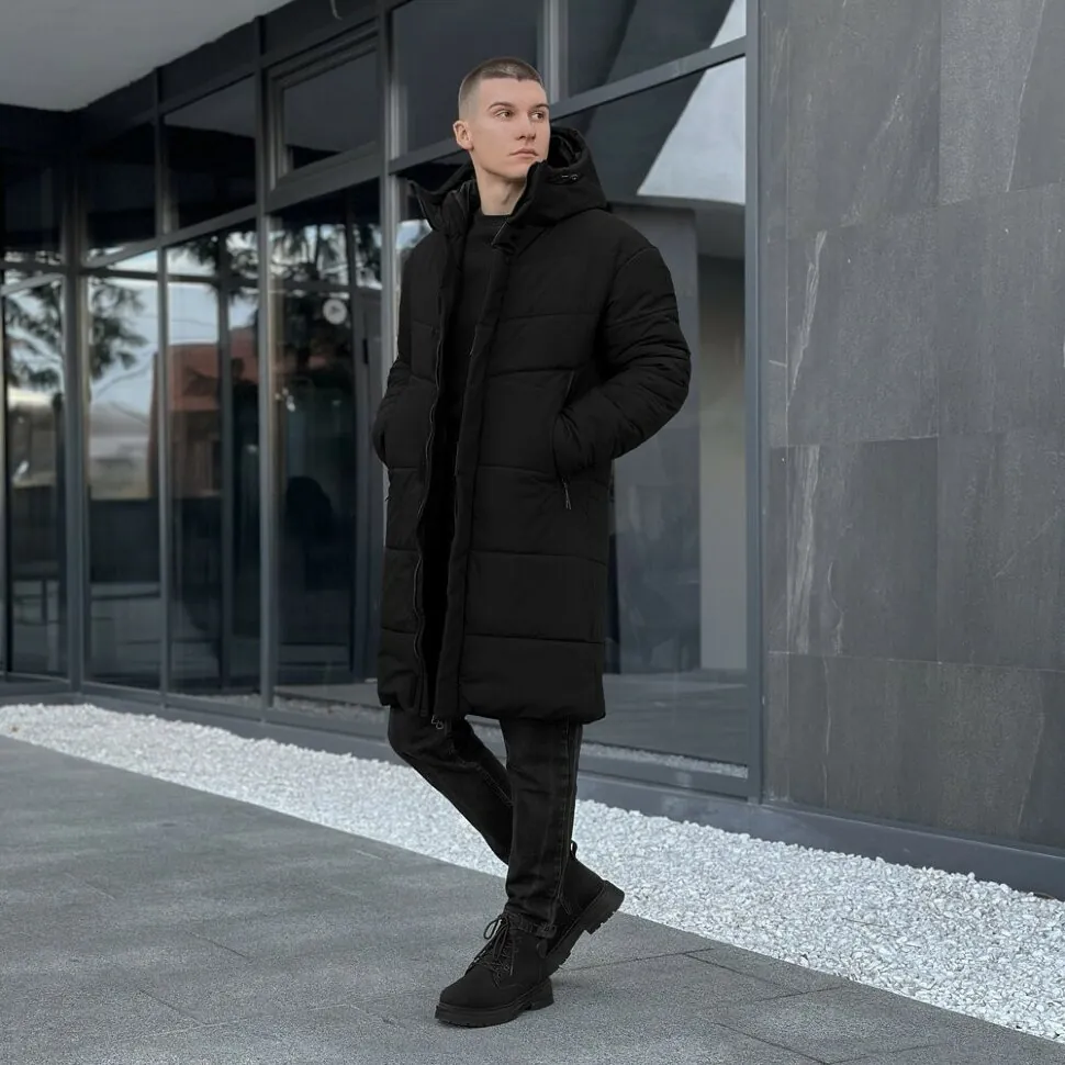 Чоловіча зимова куртка чорна Pobedov Legas (XL)