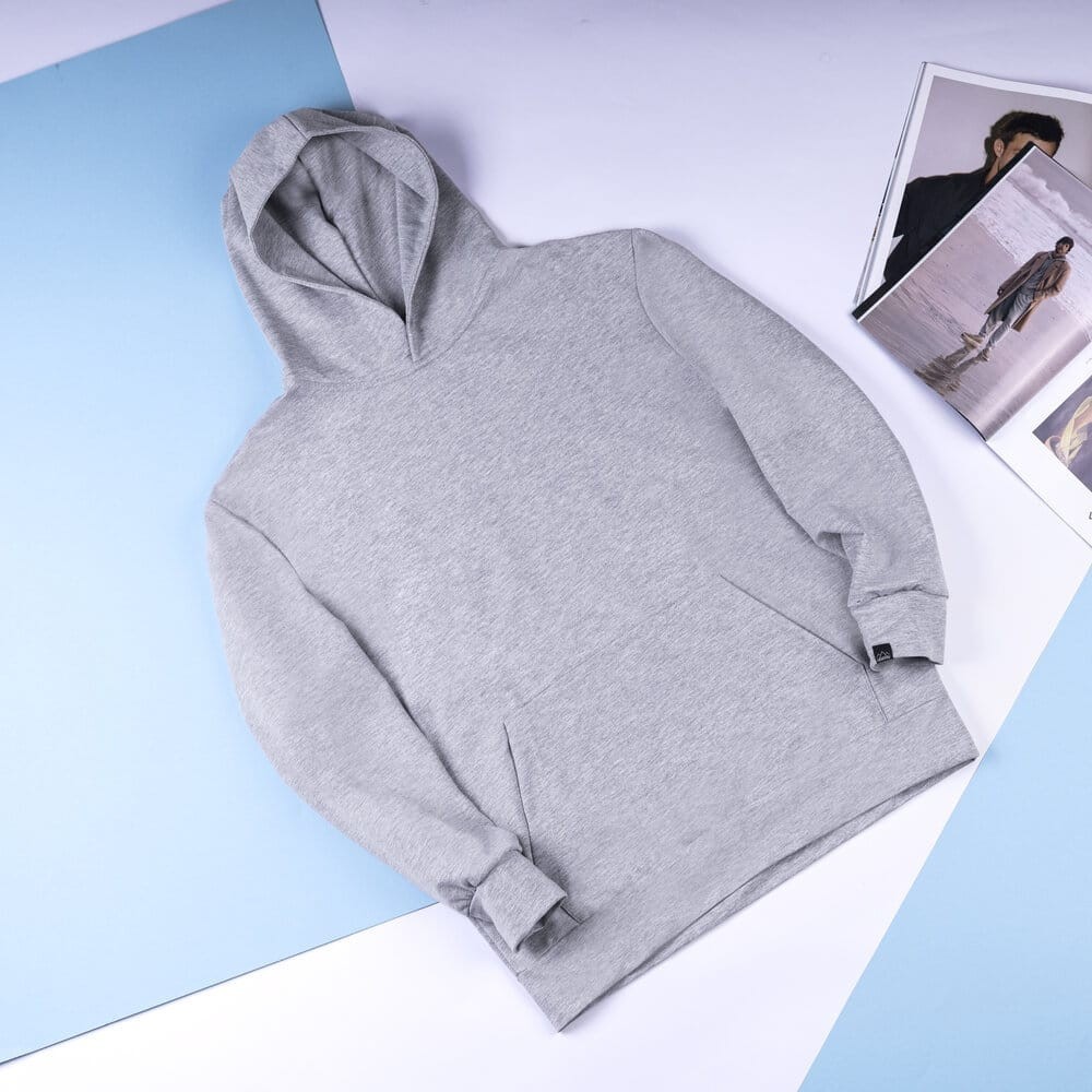 Чоловіче демісезонне худі з капюшоном сіре Pobedov 001