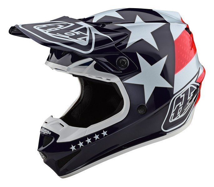 Шолом Troy Lee Designs SE4 POLYACRYLITE Freedom Red/White M, укр, укр