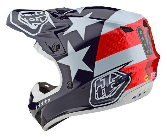 Шолом Troy Lee Designs SE4 POLYACRYLITE Freedom Red/White M