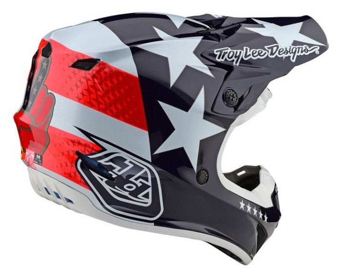 Шолом Troy Lee Designs SE4 POLYACRYLITE Freedom Red/White M