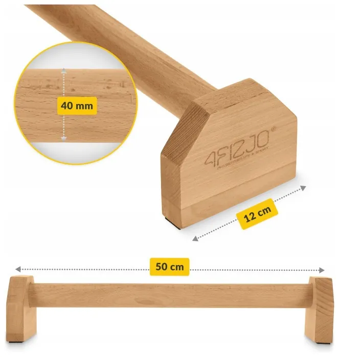 Упоры для отжиманий (паралетсы) 4FIZJO 50 см деревянные, удлиненные (P-5905973400367)