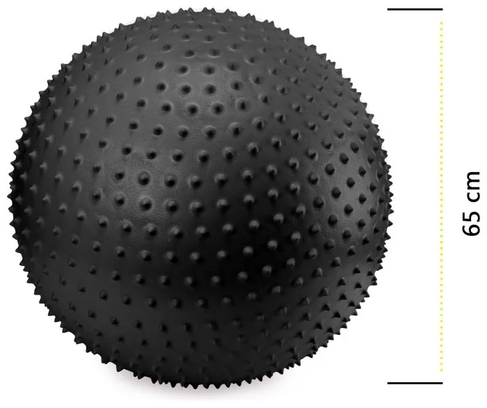 М'яч для фітнесу (фітбол) Cornix 65 см масажний Anti-Burst XR-0482 Black