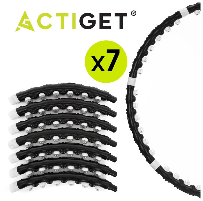 Обруч для талії Actiget (хулахуп) масажний, складний 92 см 1 кг ACT0134 Black
