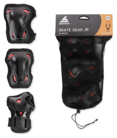 Захисний комплект Rollerblade SKATE GEAR JUNIOR 3 PACK 3XS Black/red (069P0200), укр
