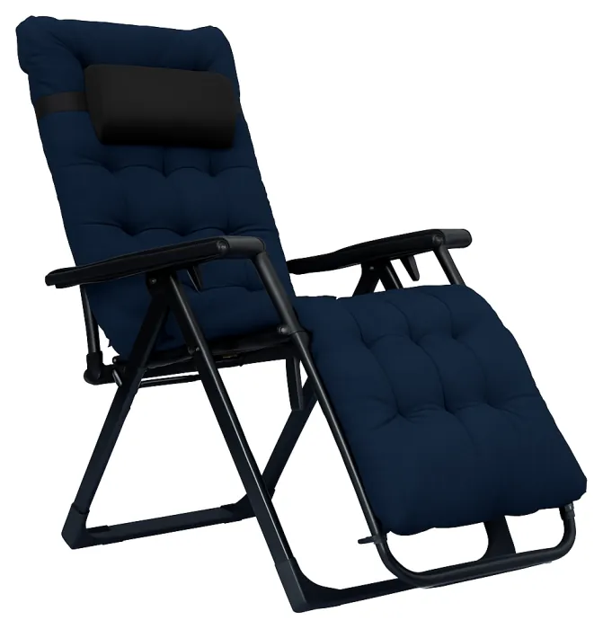 Раскладное кресло шезлонг LEOBRO Zero Gravity Premium Plus Dark Navy Blue (LB-ZGC-K2-DNB)