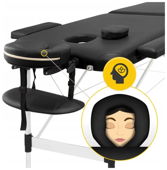Массажный стол складной 4FIZJO Massage Table Alu W60 Black (P-5907739318374)