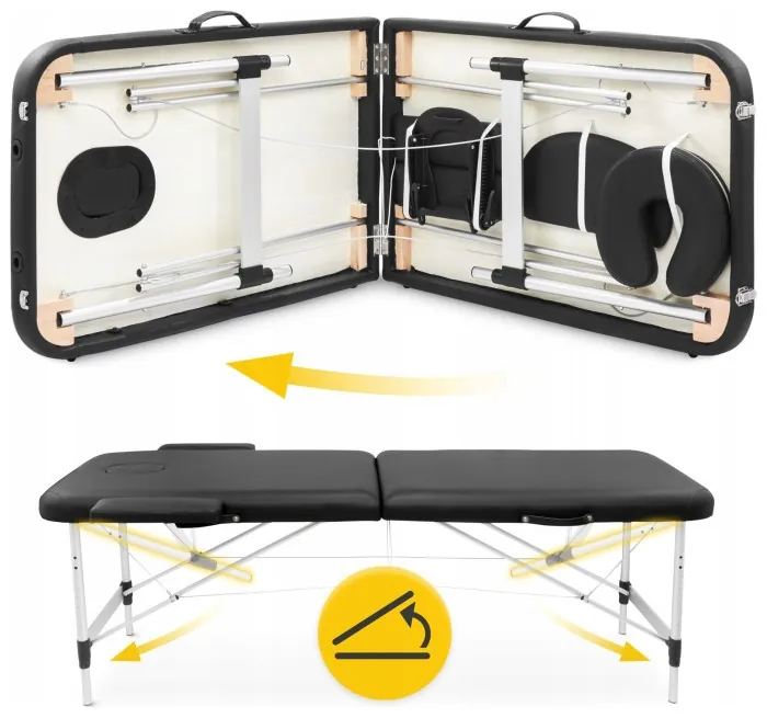 Массажный стол складной 4FIZJO Massage Table Alu W60 Black (P-5907739318374)