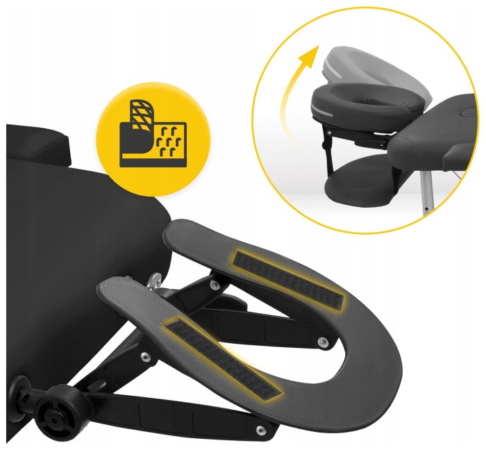 Массажный стол складной 4FIZJO Massage Table Alu W60 Black (P-5907739318374)