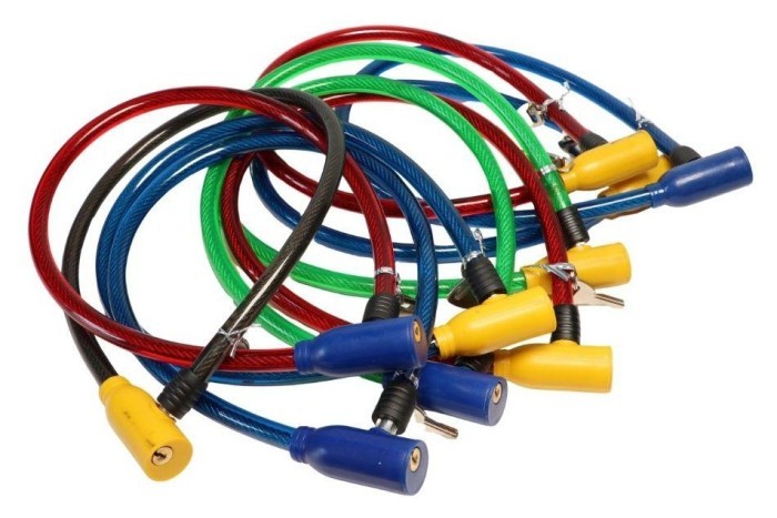 Замок тросовий на ключі VLT PJ-097 650мм *12мм мікс (упак. 10 шт) AM (брендоване пакування), укр, укр