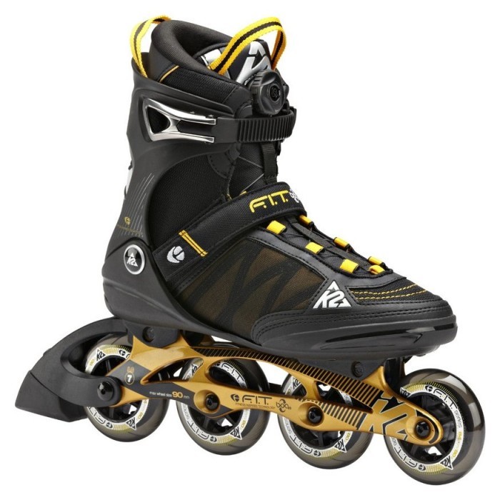 Роликовые коньки для взрослых K2 FIT BOA M 47 (12.5US) 305мм Black/gold (3040000) O