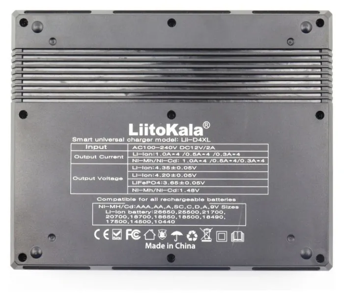 Універсальний  зарядний пристрій LiitoKala Lii-D4XL EU на 4 канали