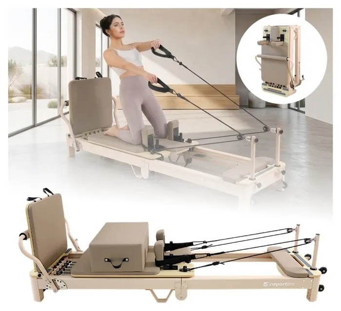 Pilates Reformer inSPORTline Comfolder EVO, бежевий