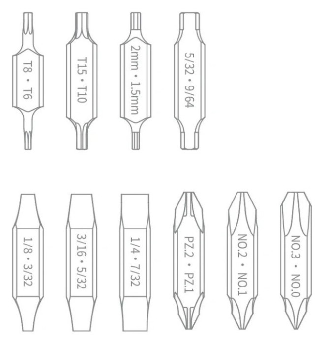 Набір біт для NexTool Flagship Captain та Pocket tool