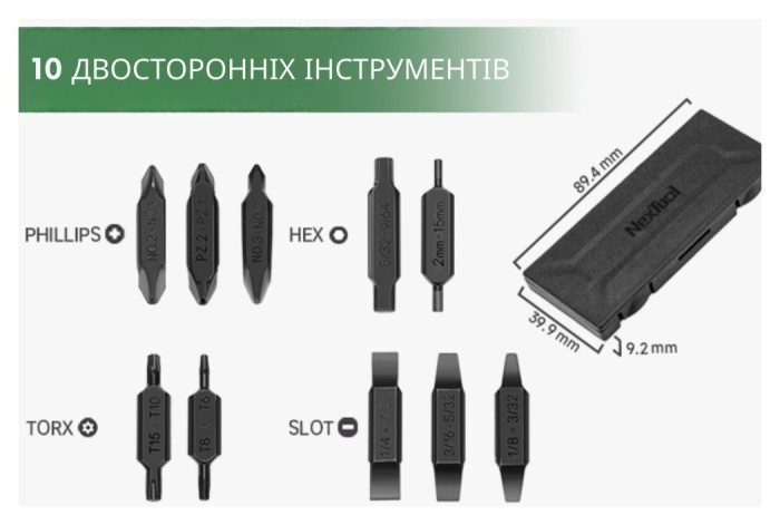 Набір біт для NexTool Flagship Captain та Pocket tool, укр, укр