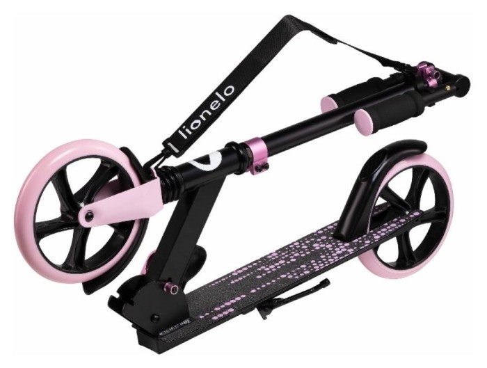 Дитячий самокат Lionelo Luca BLACK CARBON PINK, укр, укр