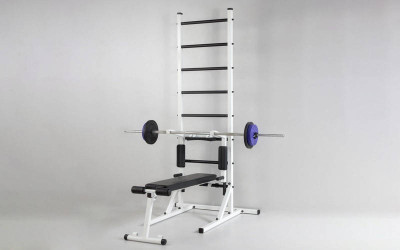 Шведська стінка для підлоги Універсал + штанга RN-Sport 52 кг