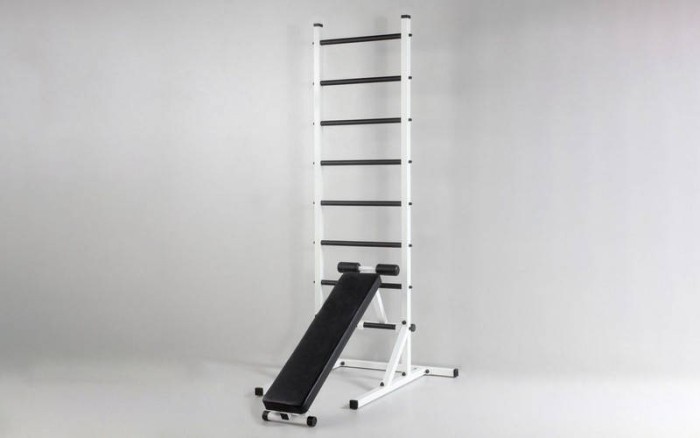 Шведська стінка для підлоги Універсал + штанга RN-Sport 52 кг