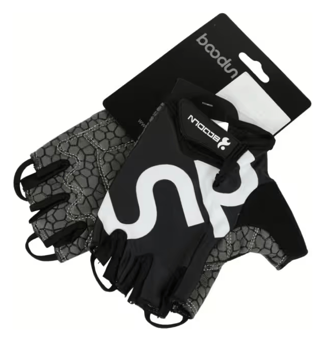 Рукавички велосипедні BEcool 2140018 чорний з білим AM (брендоване пакування)
