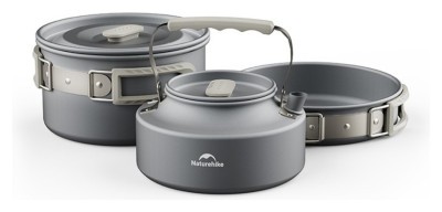 Набір посуду (каструля, сковорідка, чайник) Naturehike CNK2450CF010, алюміній