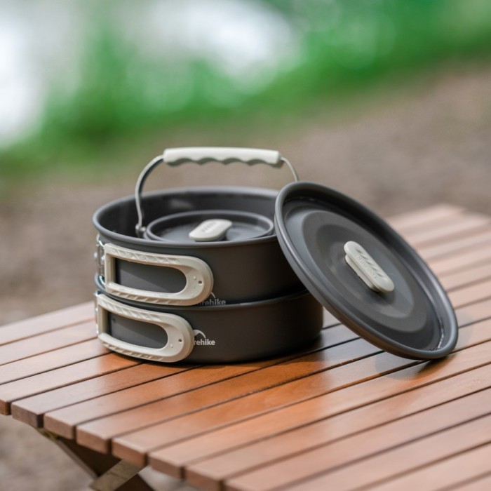 Набір посуду (каструля, сковорідка, чайник) Naturehike CNK2450CF010, алюміній, укр, укр