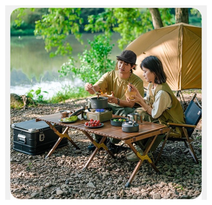 Набір посуду (каструля, сковорідка, чайник) Naturehike CNK2450CF010, алюміній, укр, укр