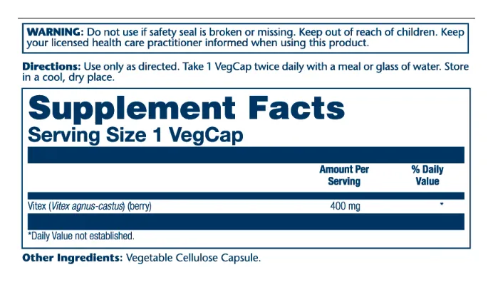 Vitex Berry Extract 400mg - 100 vcaps