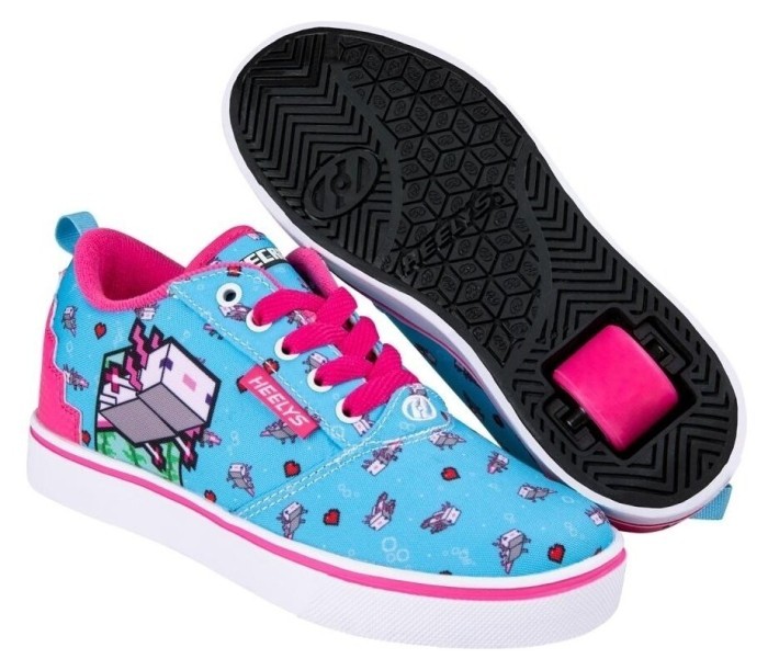Роликові кросівки Heelys X Minecraft Pro 20 Aqua Pink Black, укр, укр