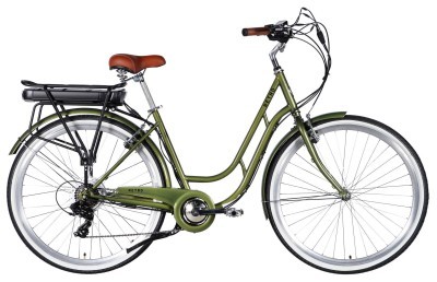 Велосипед уцененный с электроприводом 28" ST Dorozhnik eRETRO Vbr FR рама-19" 36B 13А*ч 500Вт темно-зеленый 2026
