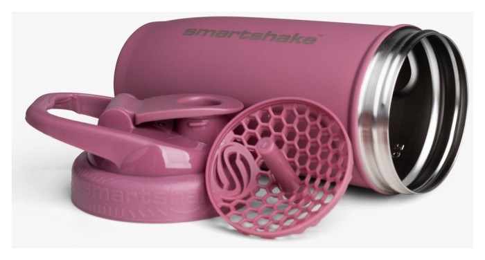 Шейкер спортивний SmartShake металевий Reforce Stainless Steel 30oz/900ml Deep Rose